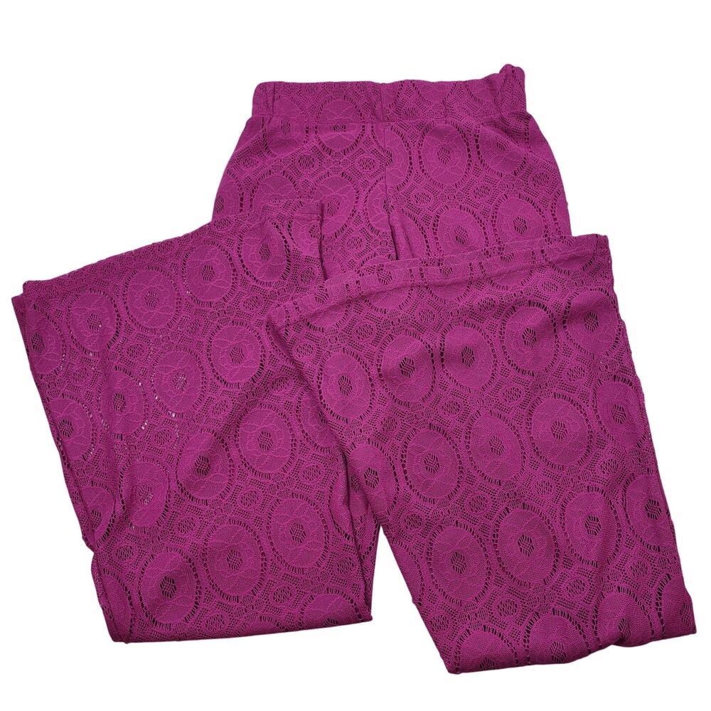 Mamie Ruth Purple Lace Bell Bottoms, Size Small, NWT